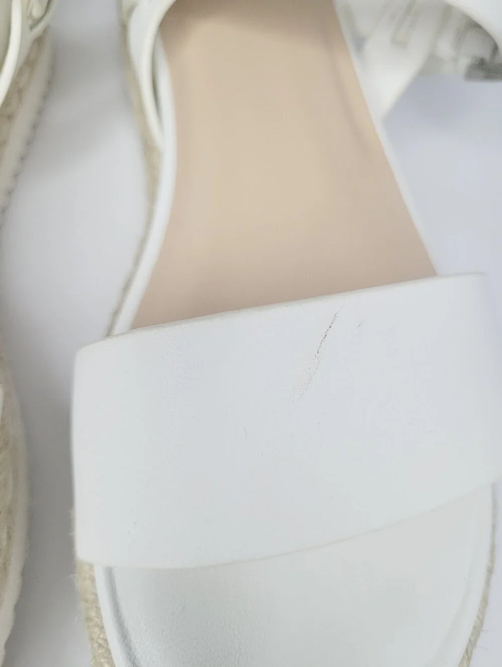A New Day Rianne Strappy White Espadrille Sandals Women's 7.5 Platform Summer